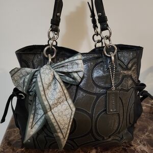 Coach Black and Dark Gray Shoulder Bag GUC